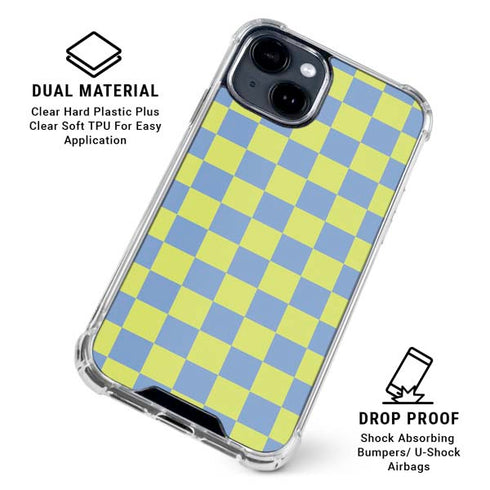 Neon Checkered iPhone 15 Clear Case